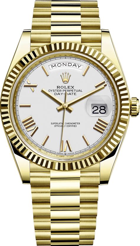 rolex daydate gold white dial|rolex 18k white gold.